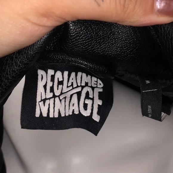 RECLAIMED VINTAGE FAUX LEATHER JACKET - Picture 7 of 8